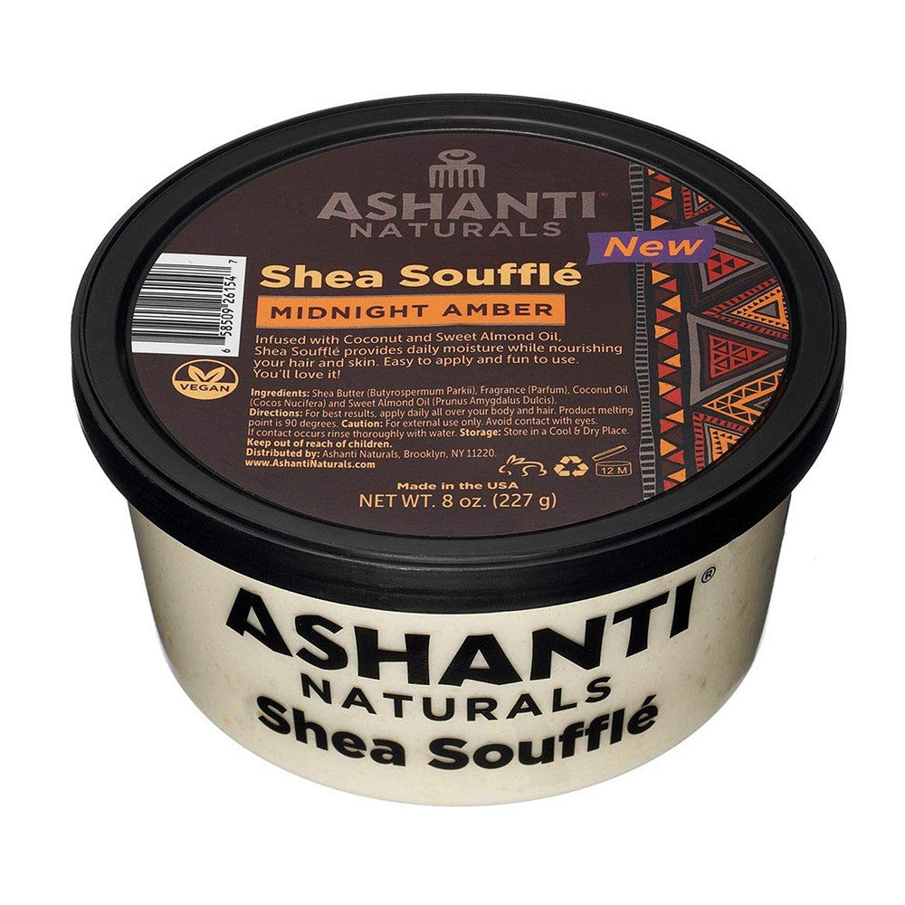 Ashanti Naturals Shea Souffle Whipped Shea Butter, Midnight Amber, 8 Oz